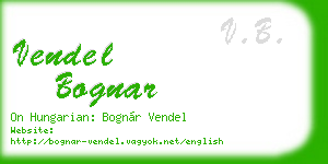 vendel bognar business card