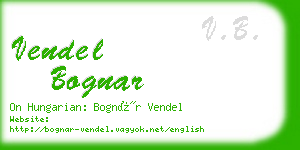 vendel bognar business card